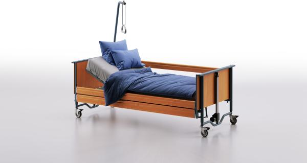 Pflegebett domiflex 3low, 4-get., 90x200cm>>>>Farbe: Buche gedämpft