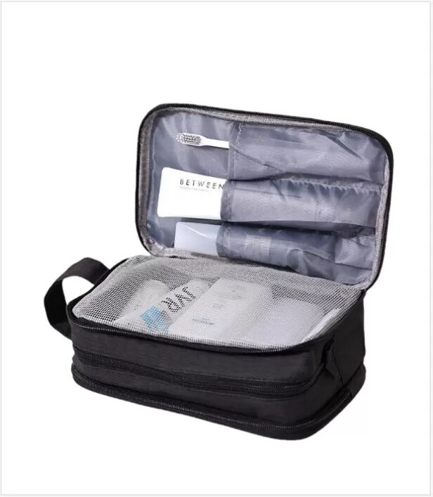 INF Trousse de toilette imperméable pour femmes, organiseur de cosmétiques de voyage Le noir