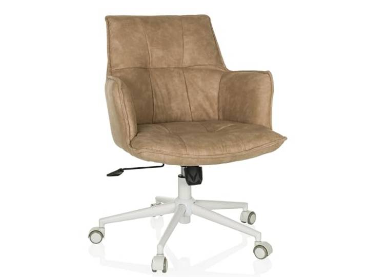 hjh LIVING Homeoffice Stuhl gepolstert SOLAO Life W Schreibtischstuhl Drehstuhl höhenverstellbar, Stoffbezug Beige