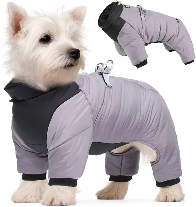INF Grauer Hundemantel, warm und wasserabweisend M