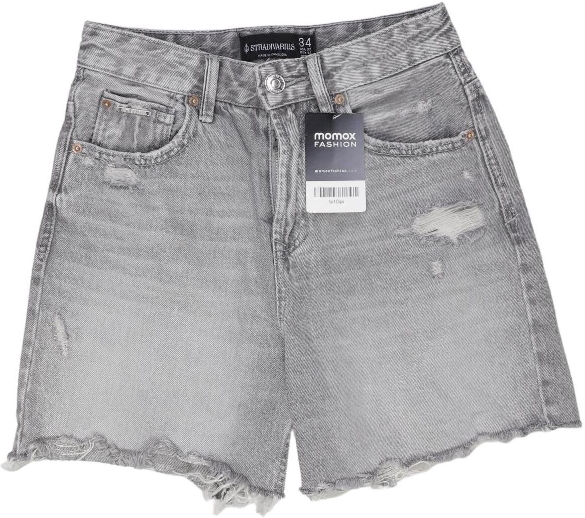 Stradivarius Damen Shorts, Grau, Gr. EU 34, Baumwolle - Second Hand