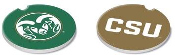 Evergreen Colorado State University 4-Piece Ceramic Car Coaster Set