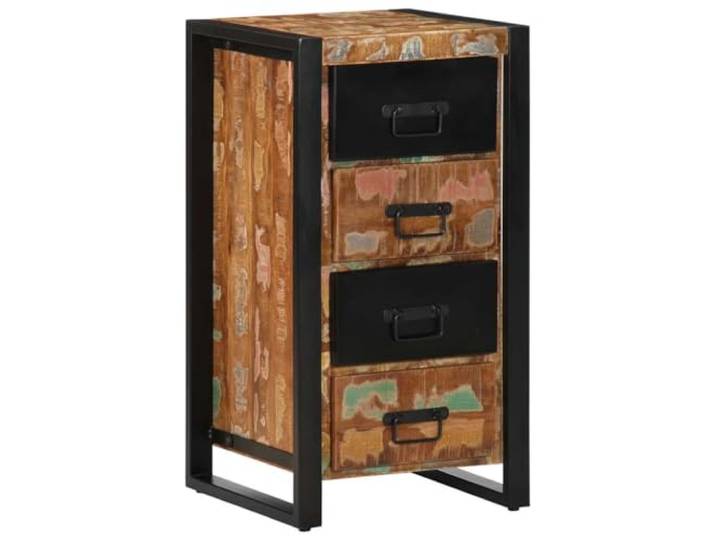 HGFDVCMR Schubladenkommode Altholz Massiv Retro Kommode 40x40x75 cm Einzigartiges Unikat aus recycling Holz mit stabilen Eisenfüßen, ideal als Beistellschrank für Wohnzimmer und Flur.