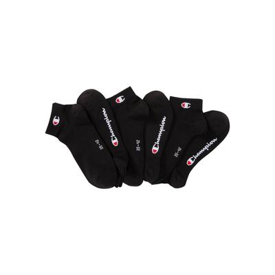 Kurzsocken CHAMPION "6pk Quarter Socks", Herren, Gr. 35-38, Sockengröße, schwarz, Obermaterial: 71% Baumwolle, 23% Polyester, 4% Polyamid, 2% Elasthan, Socken, für Fitnessaktivitäten geeignet, sportlicher Stil, 6er-Pack