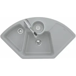 Villeroy & Boch Eckspüle Solo Eck, Graphite CeramicPlus, 1075 x 600 mm, Höhe 205 mm, Mindest-Unterschrankbreite 900 mm