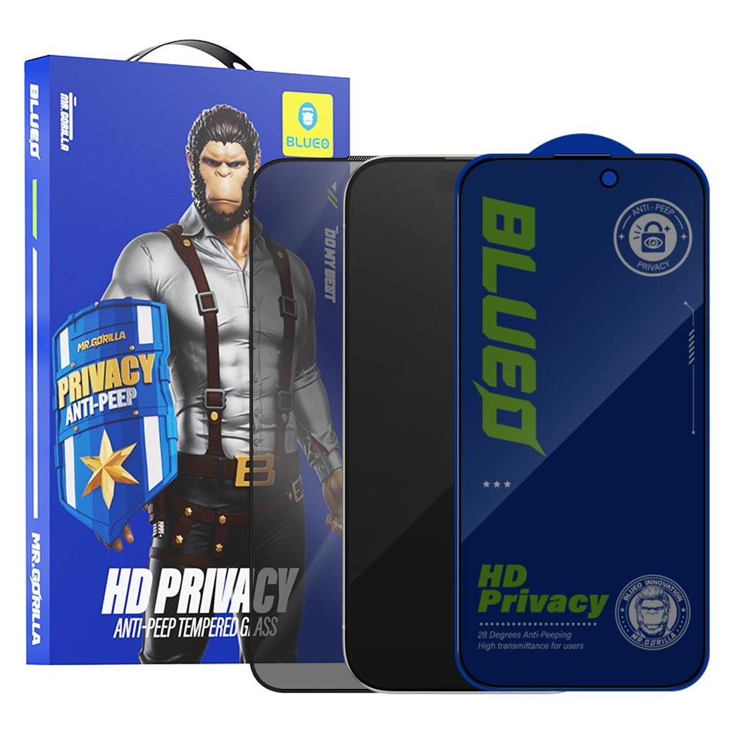 BlueO - Anti-Peep Glass - iPhone 13 / iPhone 13 Pro / iPhone 14 / iPhone 16e - Black (Apple iPhone 13, Apple iPhone 13 Pro, Apple iPhone 14, Apple iPhone 16e) (60408528)