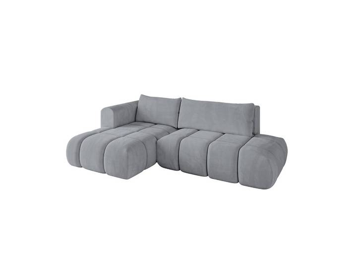ECKSOFA Ottomane Links CLOUD-L 280x185x90 Hellgrau Velours