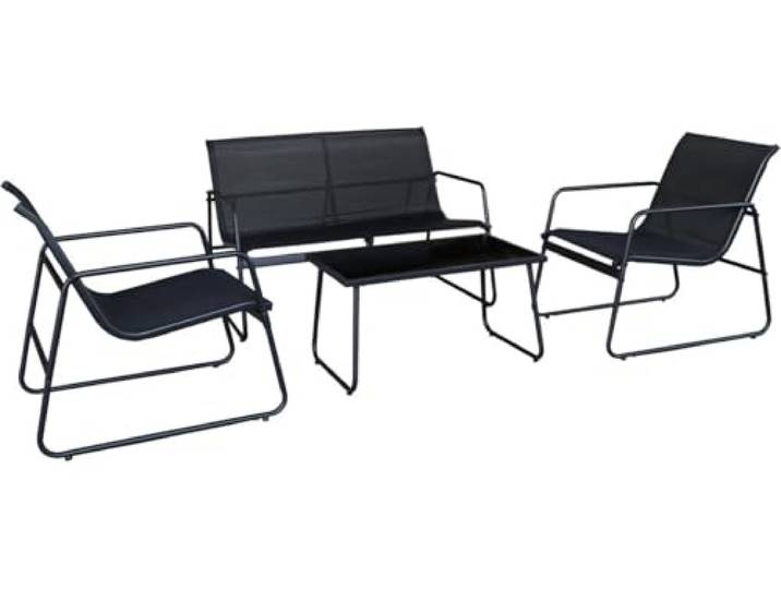 habitat et jardin Gartenmöbel aus Metall Fortaleza – 4-Sitzer – Schwarz