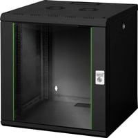 Professional Wandgehäuse Unique Serie - 600x600 mm (BxT), IT-Schrank schwarz, 12 Höheneinheiten