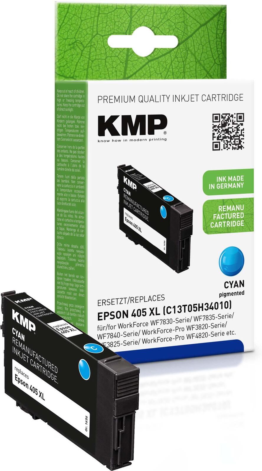 KMP Druckerpatrone cyan kompatibel zu EPSON 405XL C 1656,4003