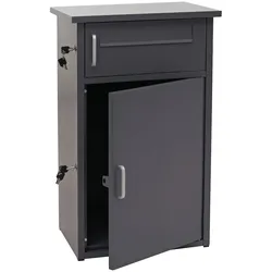 Mendler Paketkasten HWC-O51, Paketbox Paketfach Paketstation Briefkasten 2 Fächer, Stahl 78x49x38cm ~ dunkelgrau