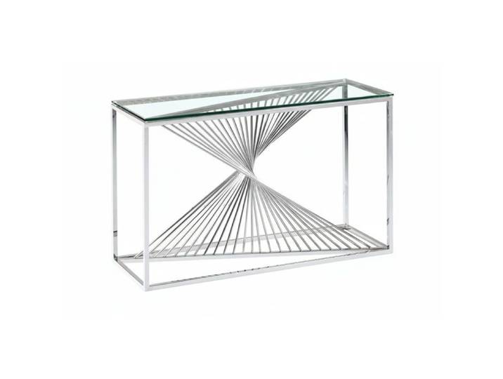 Console Verre Transparent Chrome 120x40x78 cm BRITTANY