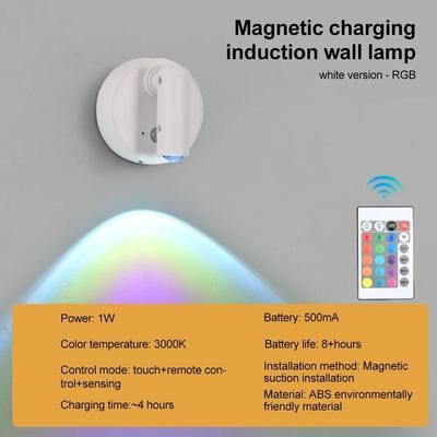 Uplift Picks Rechargeable LED Wall Lamp Wireless Magnetic Reading Light white Rgb (with Remote) natural White (3500 5500k)