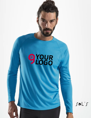 T-Shirt Sporty Uomo  maniche lunghe, poliestere, regular Personalizzate o neutre Sol's