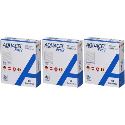Aquacel Extra 5x5 cm Verband x3 3x10 St Kompressen