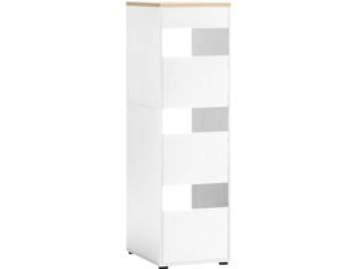 SCHILDMEYER Armoire à linge, Solea (3x bac à linge, hauteur 154cm, blanc mat)