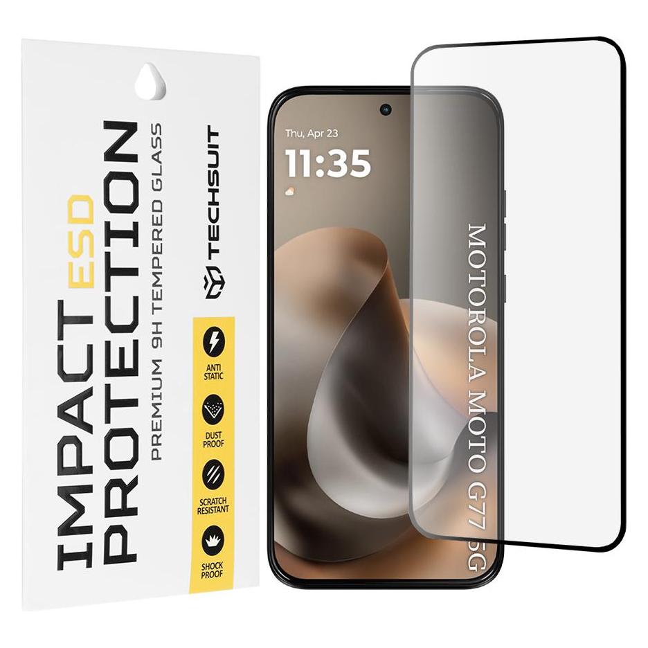 Techsuit - ESD Glass - Motorola Moto G77 / G67 - Black (Motorola Moto G67, Motorola Moto G77) (67872435)
