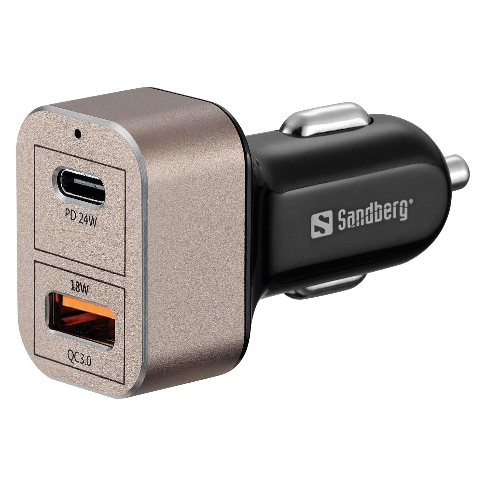 Sandberg Car Charger 1xQC3.0+1xUSBC 20W (441-43)