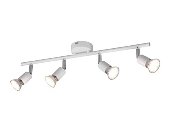 Reality Leuchten Paris R80914031 Spotbalk, metaal mat wit, exclusief 4x GU10