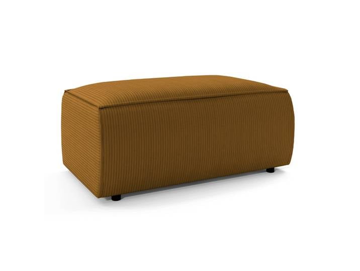 Farese Sitzpouf aus senffarbenem Cordstoff