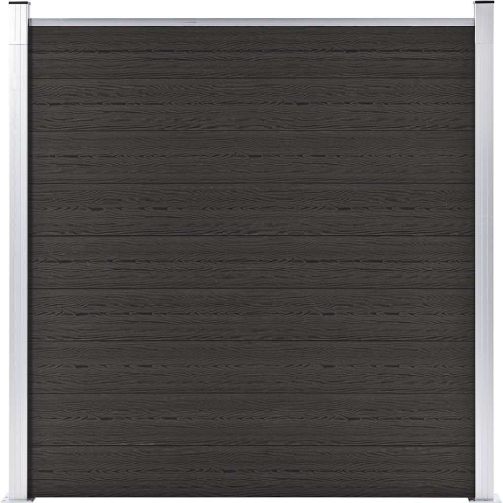vidaXL Panel de valla WPC negro 180x186 cm Negro