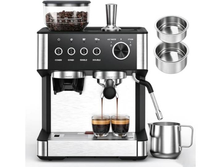 Espresso Siebträgermaschine,20 Bar Kaffeemaschine, 30 Mahlgrade,Espressomaschine Mit 2,3L Wassertank & 270g Bohnenfach,Auto-Milchaufschäumer & Selbstreinigung, Cold Brew, Intelligente Dosierung,1500 w