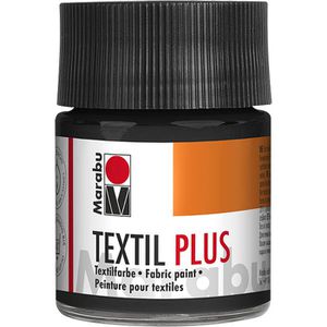 Marabu Stoffmalfarben Textil plus, schwarz, für dunkle Textilien, waschfest bis 40°C, 50ml