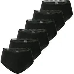 SCHIESSER Damen Midi-Slips, 6er Pack - 6Pack Midi, Stretch Cotton, uni Schwarz / 2XL