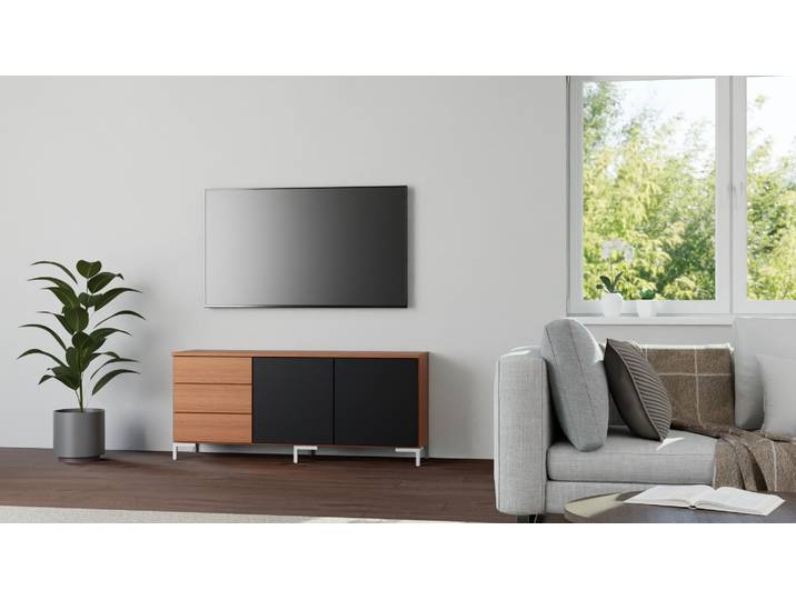 Stylishe Kommode Echtholz Furnier Mahagoni geölt