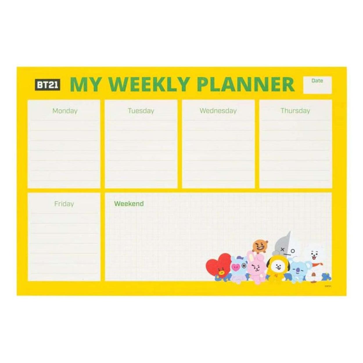 BT21 - Wochenplaner 54 A4-Seiten (A4, 1 Woche / 2 Seiten) (BPSA40017)