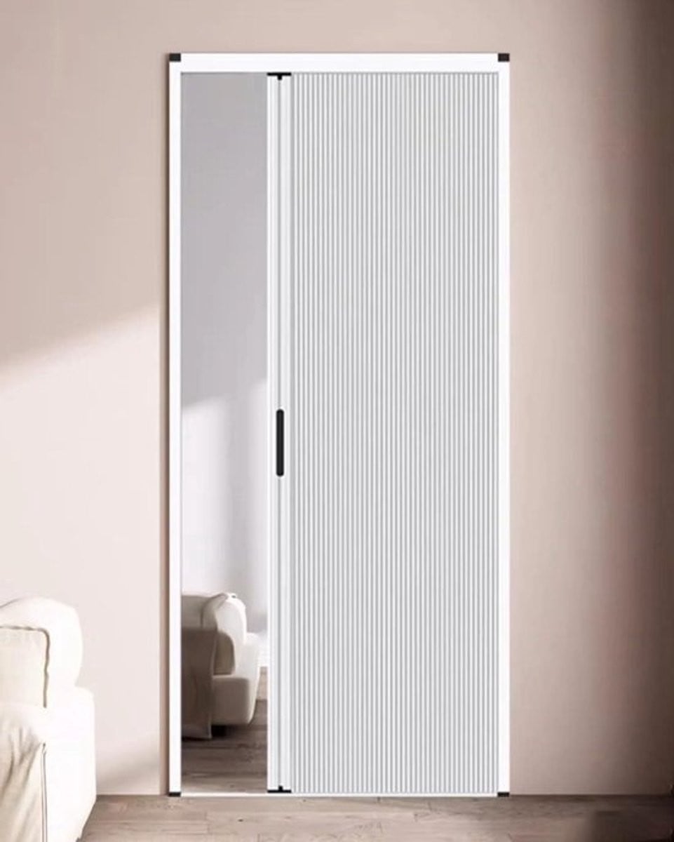 Witte opvouwbare vouwdeur als schuifdeur en ruimteverdelende wand, B: 75 cm, H: 200 cm