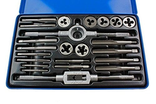 US PRO B2640 23-delige Whitworth tap en snijmoerenset, Blauw