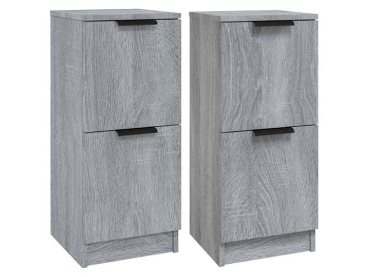 Kaorsrow Sideboard 2er Set Grau Sonoma 30x30x70 cm Holzwerkstoff Vielseitige Kommoden im 2er Set für Wohnzimmer & Schlafzimmer mit beidseitig montierbarer Tür und stabiler Ablage.