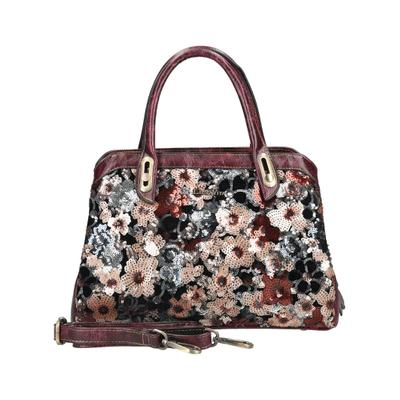 Henkeltasche LAURA VITA "LAURA VITA Taschen Lederimitat/Textil", Damen, Gr. onesize, bunt (rotbraun), Lederimitat, Taschen