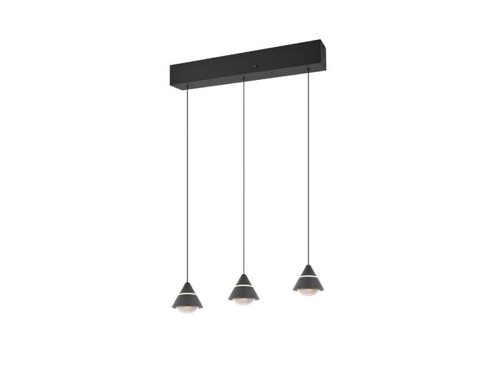 Design hanglamp Romeo 3-lichts zwart Trio - 337010332