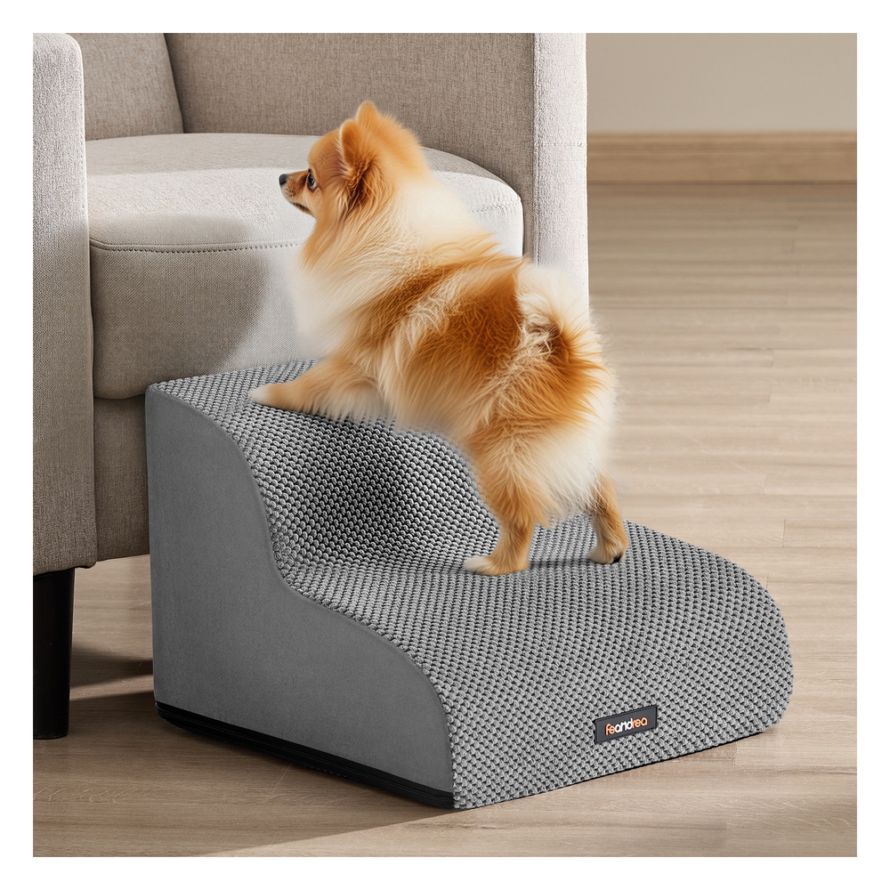 Feandrea Hundetreppe mit rutschfestem Bezug und 2 Stufen PPS012GD01