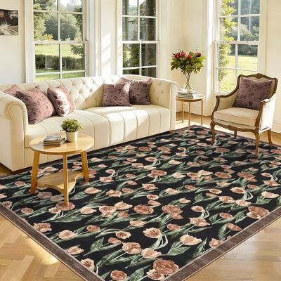 Garvee Tulip Washable Area Rug