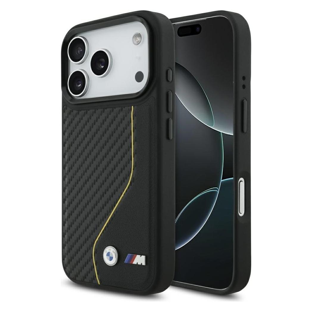 BMW Case M Carbon Line & Logo MagSafe for iPhone 17 Pro yellow (Apple iPhone 17 Pro) (BMHMP17L25PCCSCKY)