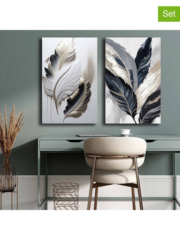 ABERTO DESIGN 2er-Set: Leinwanddrucke - (B)45 x (H)70 cm - onesize