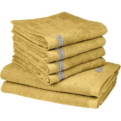Handtuch Set ROSS "Sinfonie", gelb (senf), Frottier, Frottier, Obermaterial: 100% Baumwolle, Handtuch-Sets, beinhaltet: Handtücher und Badetücher