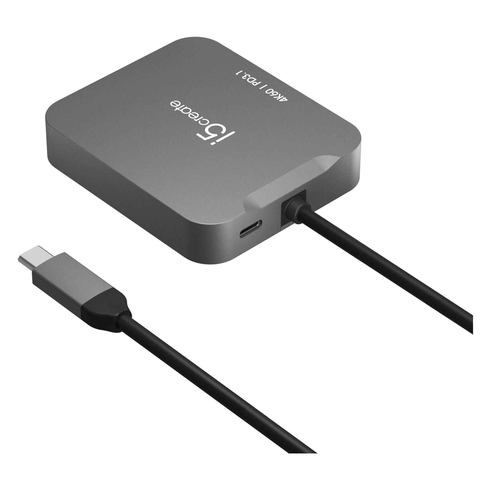 j5Create JCD3191-N, Kabelgebunden, USB 3.2 Gen 2 (3.1 Gen 2) Type-C, 140 W, 10,100,1000 Mbit/s, Grau (USB-C) (JCD3191-N)