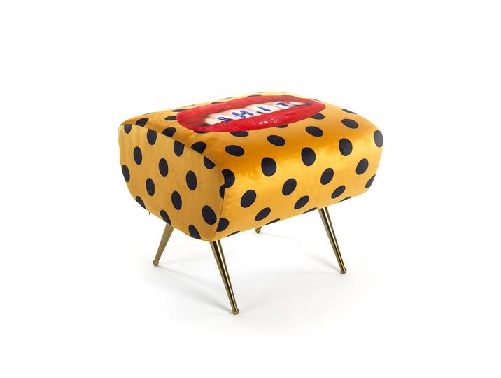 SELETTI pouf rembourré TOILETPAPER (Shit - Tissu en polyester, Structure en bois, polyuréthane et métal)