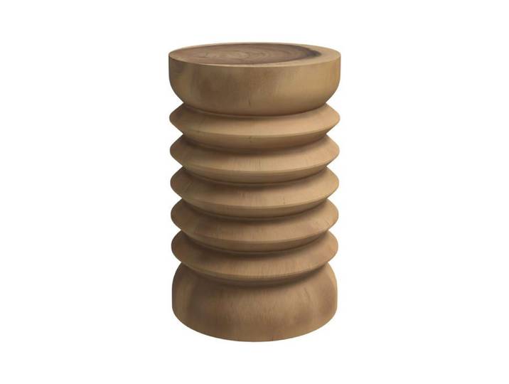 Tabouret rond en bois de suar D30 cm - Lewa - Maison Pavane