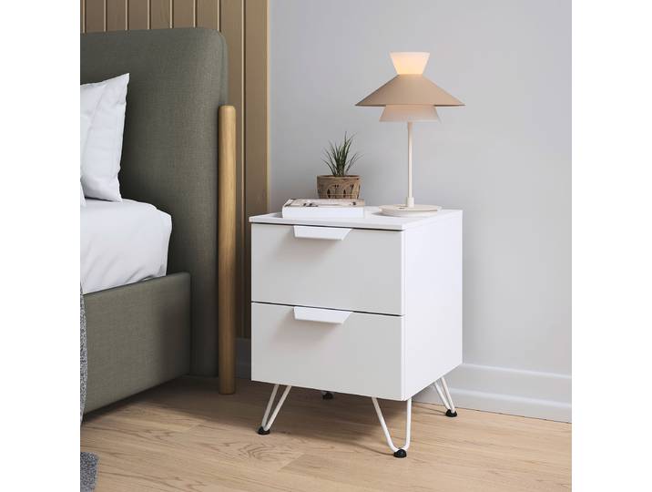 Nachtkommode Aditio 53cm Weiß/Alpinweiß Freiform