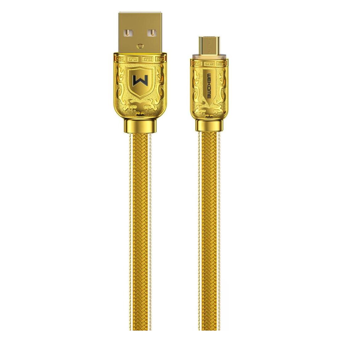 WK Design Sakin Series fast charging cable / USB data transmission - microUSB 6A 1m gold (WDC-161) (1 m, USB 3.2 Gen 1) (WDC-161-micro)