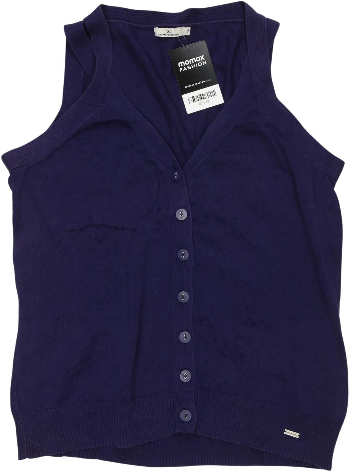Tom Tailor Damen Weste, Marineblau, Gr. XL, Baumwolle - Second Hand