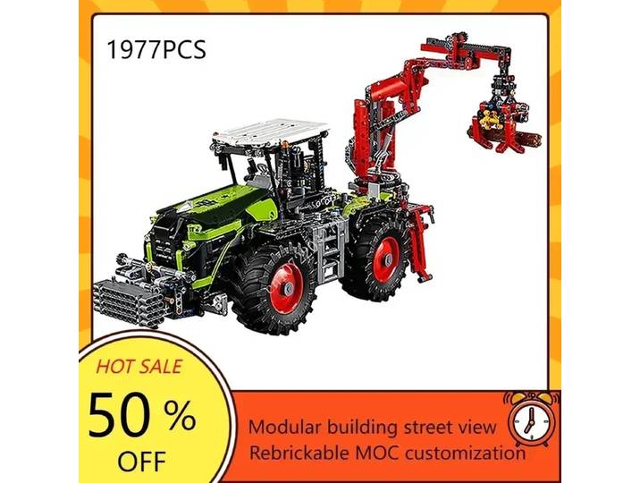 Haute technologie CLAAS XERION 5000 TRAC VC Puzzle personnalisé MOC-42054 remorque auto-basculante ingénierie véhicule de Transport jouet