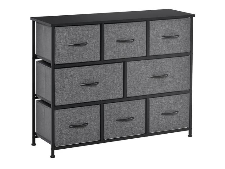 Homcom Kommode mit 8 Schubladen aus Stoff Modern-Design Dunkelgrau, 30x78.5x100 cm, Kleinmöbel, Kommoden, Kommoden