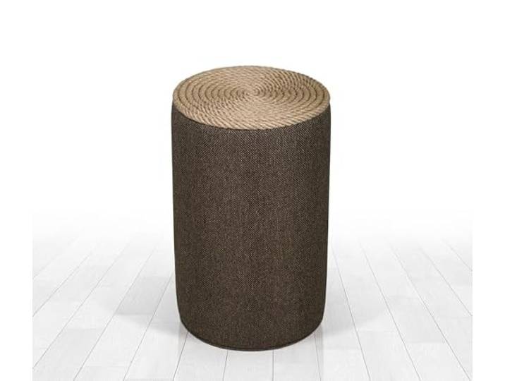 Atelier Del Sofa Bohème-Pouf, Kaffeebraun, 52 cm hoch x 31 cm tief 50% Baumwolle & 50% Leinen, PVC-beschichtete, verdeckte Beine, stilvoll & funktional
