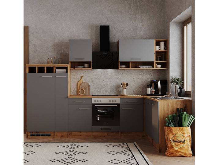 Cuisine équipée d’angle Hilde III 310cm Marron